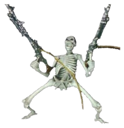 Skeleton with guns Meme Template