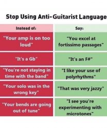 Anti-guitarist language Meme Template