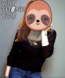 Sloth why thonk you Meme Template