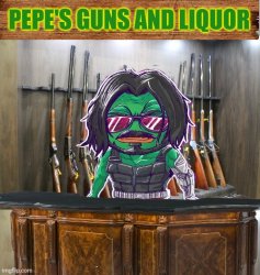 Pepe's guns and liquor Meme Template