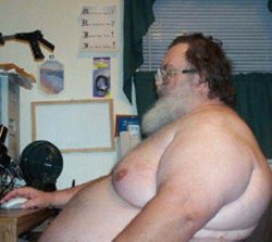 Fat Man Computer - Keyboard Troll Meme Template