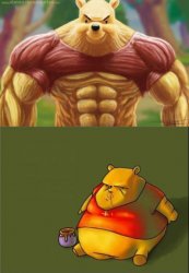 Strong pooh, Obese pooh Meme Template