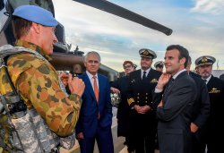 Aust Army Aviation Pilot Speaks with Macron about ARH Meme Template