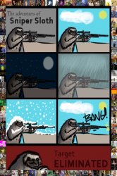 Sniper sloth meme border Meme Template