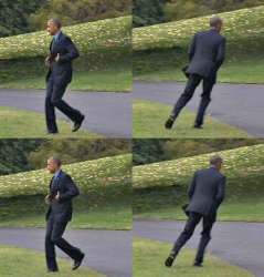 Obama running back x4 Meme Template