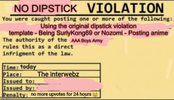 Anti-Dipstick Violation Meme Template