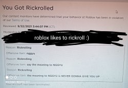Rickrolled by roblox Meme Template