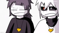 Disappointed XTale Frisk and Chara Meme Template