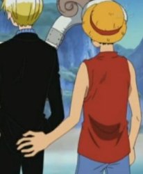 Luffy holding Sanji's Ass Meme Template