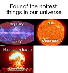 four hottest thing in the universe Meme Template