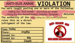 Anti-Sus Annie Violation Meme Template