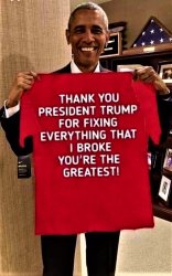 Obama thanks Trump T-shirt Meme Template
