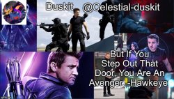 Duskit’s hawkeye temp Meme Template
