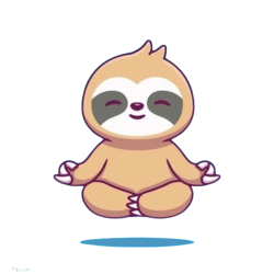 Anime sloth meditating transparent Meme Template