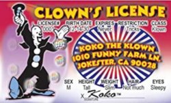 Clown drivers license Meme Template