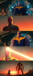 Vision kills Thanos Meme Template