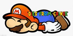 Mario dies from cringe Meme Template