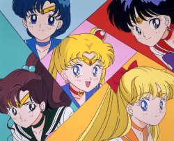 Sailor Moon with scouts Meme Template