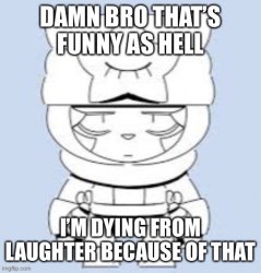 Damn bro that’s funny as hell I’m dying from laughter Meme Template