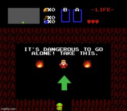 It's Dangerous to go alone! Take this upvote. Meme Template