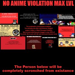 NO ANIME VIOLATION MAX LVL Meme Template