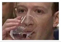 Mark Zuckerberg drinking water Meme Template