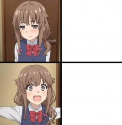 Kaede from Bunny Girl Senpai Meme Template