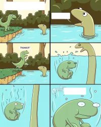 dinosaur jump pond water neck Meme Template