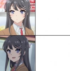 Rascal Does Not Dream Of Bunny Girl Senpai Meme Template