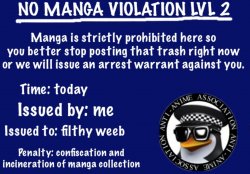 No Manga Violation Lvl 2 Meme Template