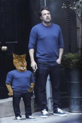 Ben Affleck and His Cat Smoking Meme Template