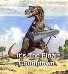 T-rex the final countdown Meme Template
