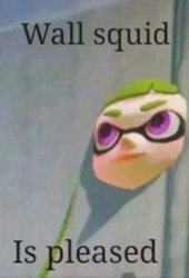 Wall squid Is pleased Meme Template