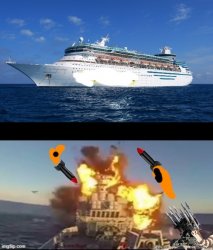 SHOOT DOWN THE SHIP!!! Meme Template