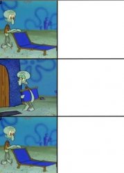 Squidward recliner Meme Template