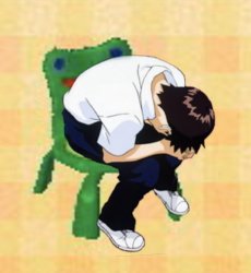shinji froggy chair Meme Template