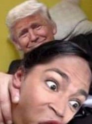 Trump tells AOC to suck it Meme Template