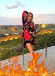 Kylie in flames Meme Template