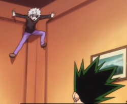 Killua jumping to a corner Meme Template