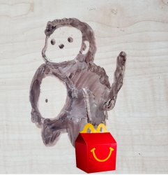 Chobba Monkey with McDonalds Meme Template