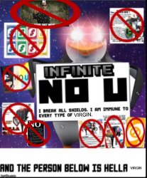 Infinite No U but you really need to check the description Meme Template
