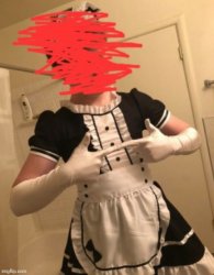 DaWaffle in a maid outfit LOLOLOLOLOLOLOLOLOLOLOLOLOL Meme Template