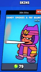 Sandy smokes a fat blunt skin Meme Template