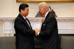 Biden Xi hand shake Meme Template