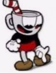 cuphead pointing down Meme Template
