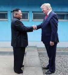 Donald Trump and Kim Jong Un shake hands Meme Template