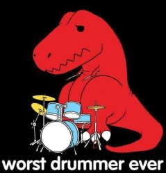 T-rex worst drummer ever Meme Template
