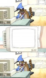 Moredecai and Rigby surfing the web Meme Template