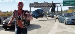 Spiderman running from Doc Oc Meme Template
