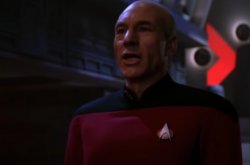 Picard speaking at Klingon high council. Meme Template